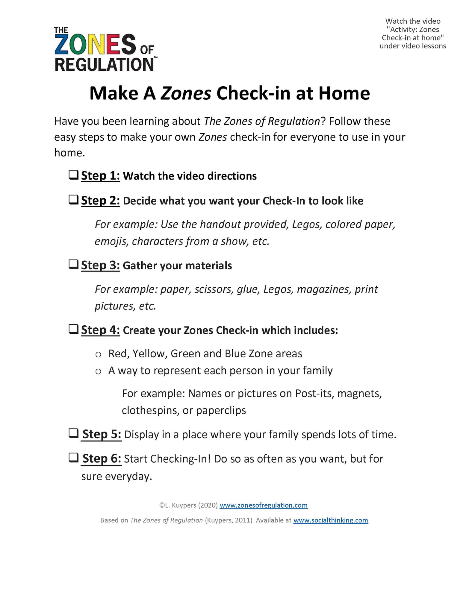 Create a Zones Check-In for Home